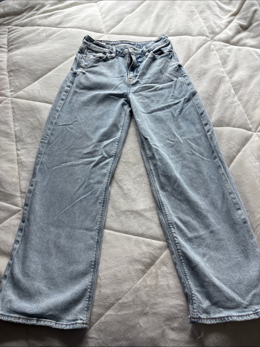 American Eagle Outfitters Light Blue Straight-Leg Jeans